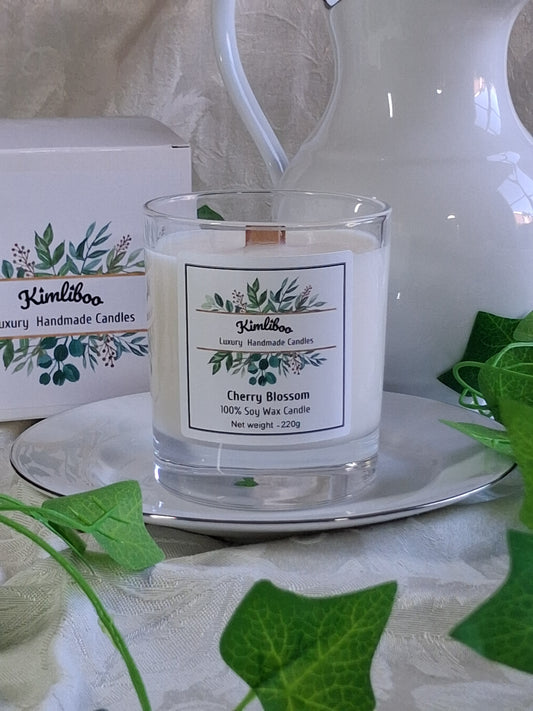 Cherry Blossom Scented Wood Wick Candle