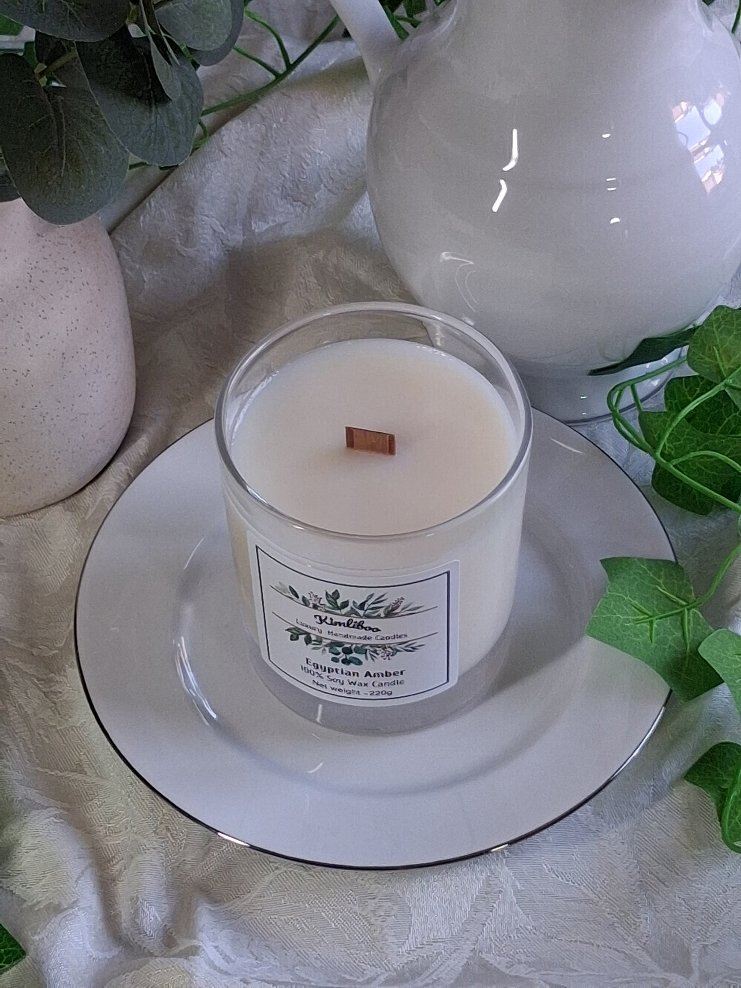 Egyptian Amber Scented Wood Wick Candle