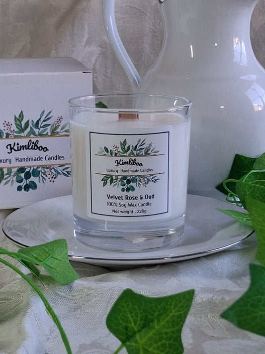 Velvet Rose & Oud Scented Wood Wick Candle