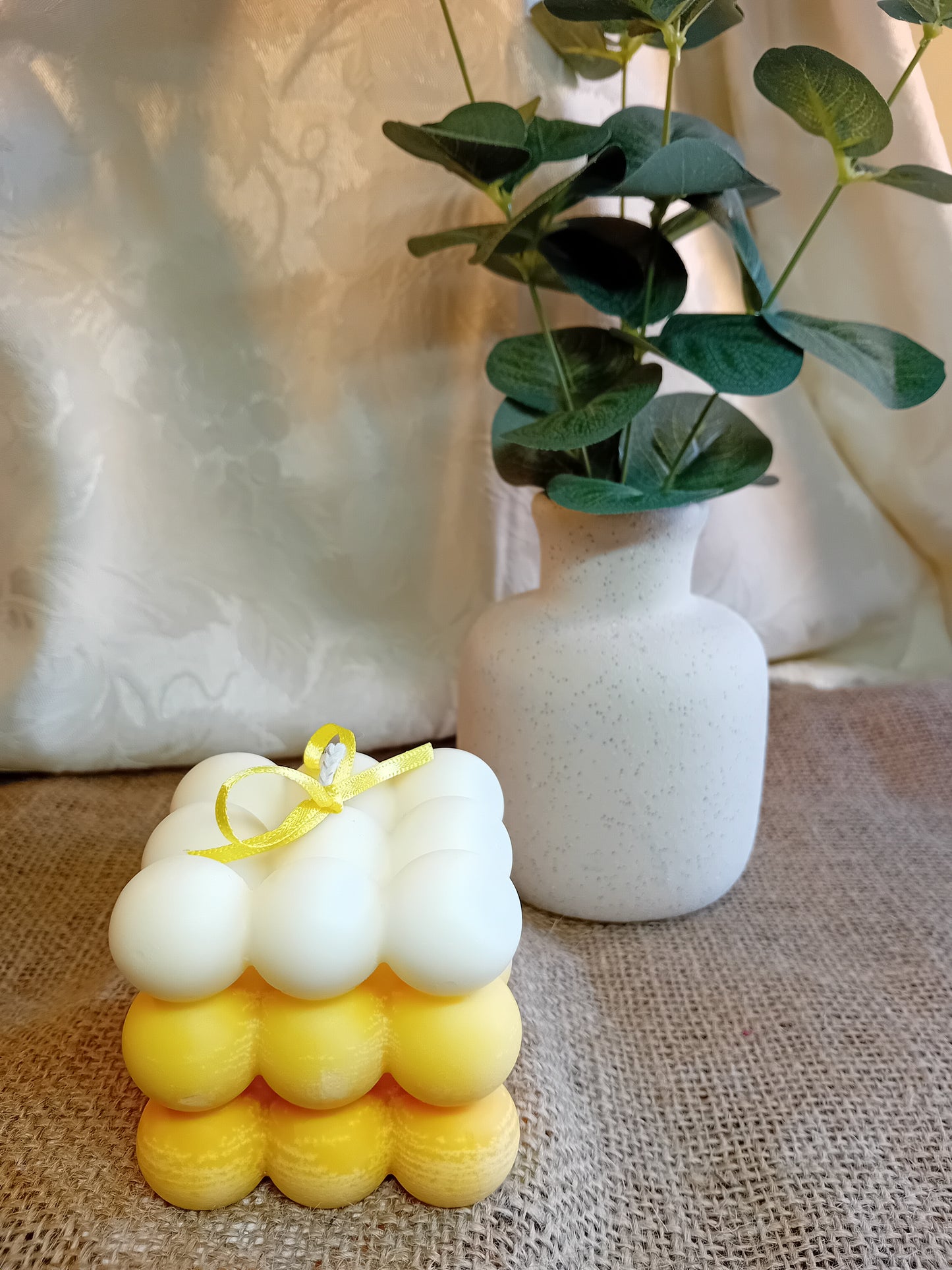 Ombre Yellow Bubble Candle