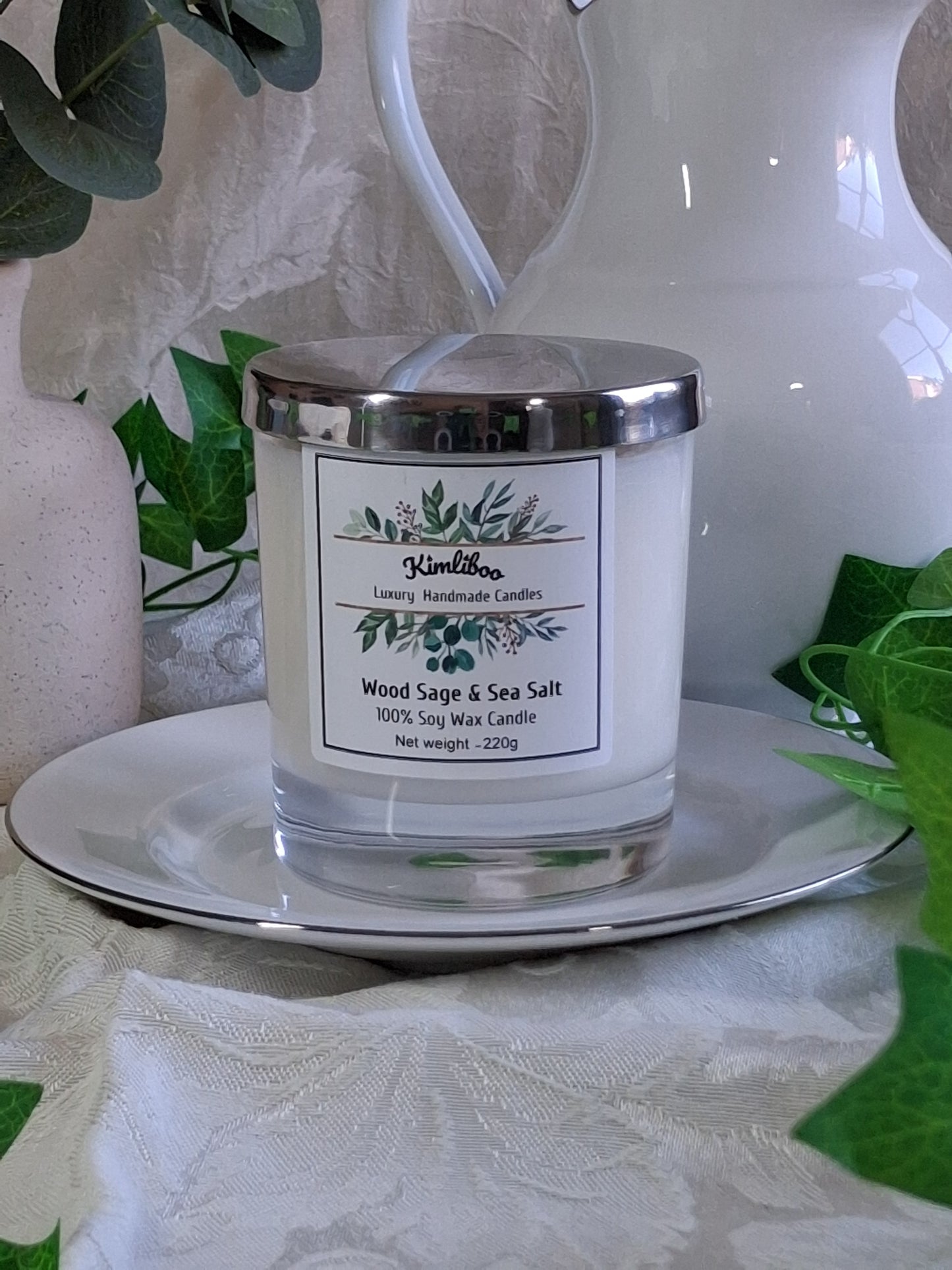 Wood Sage & Sea Salt Scented Wood Wick Candle